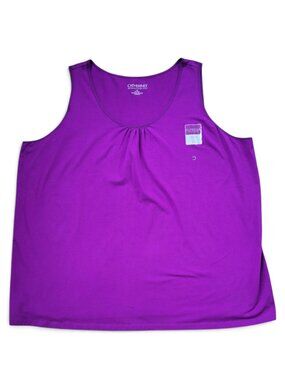 Catherines Purple Scoop Neck Tank Top